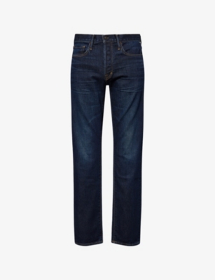 Tom Ford Mens Deep Indigo Regular-fit Straight-leg Denim Blend Jeans In Purple
