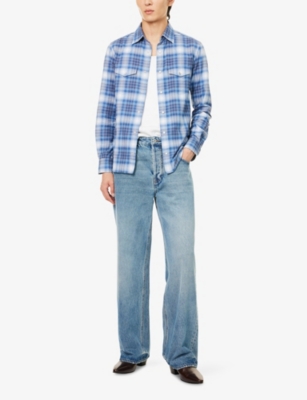 TOM FORD: Slim-Fit Western Check Cotton Shirt