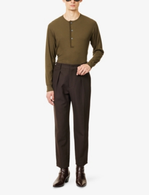 TOM FORD: Ribbed Long-Sleeve Stretch-Cotton Top
