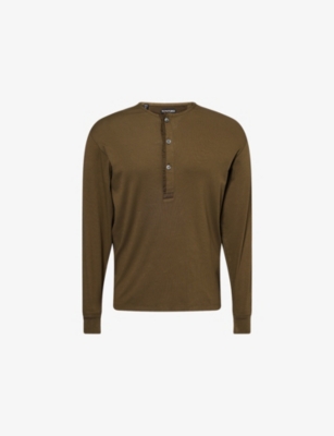TOM FORD: Ribbed Long-Sleeve Stretch-Cotton Top