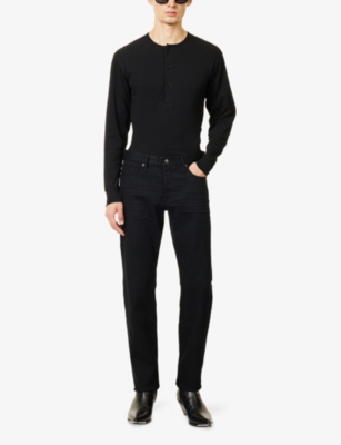 TOM FORD: Ribbed Long-Sleeve Stretch-Cotton Top