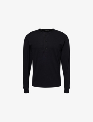 TOM FORD: Ribbed Long-Sleeve Stretch-Cotton Top