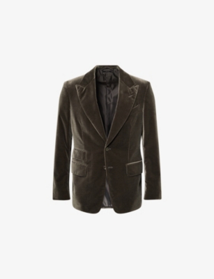 TOM FORD: Shelton Notched-Lapels Velvet Jacket