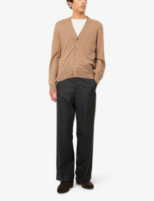 TOM FORD: V-Neck Fine-Knit Wool Cardigan