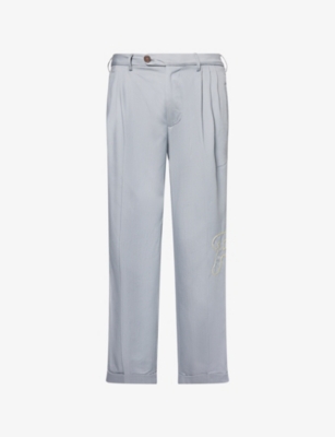 GOLF LE FLEUR: Embroidered Straight-leg Cotton-Blend Trousers