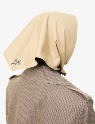 DAMSON MADDER: Ella Embroidered-Logo Cotton Headscarf