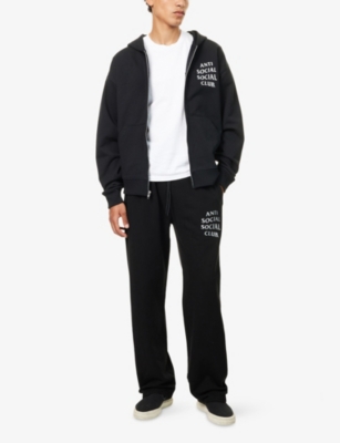 ANTI SOCIAL SOCIAL CLUB: Glitter Straight-Leg Cotton-Jersey Jogging Bottoms