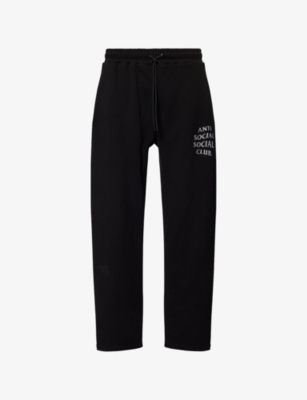 ANTI SOCIAL SOCIAL CLUB: Glitter Straight-Leg Cotton-Jersey Jogging Bottoms