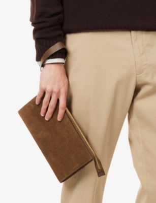 TOM FORD: Flat Mini Suede Pouch