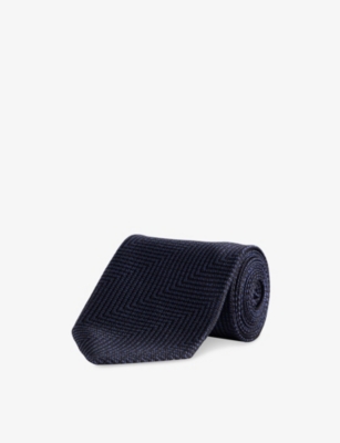 TOM FORD: Herringbone Silk Tie