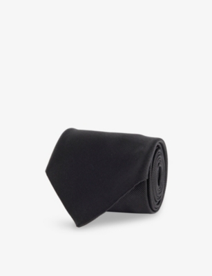 Tom Ford Mens Black Solid Mogador Silk Tie