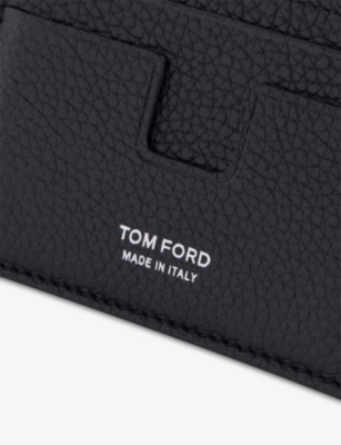 Tom Ford Mens Black Classic Leather Card Holder
