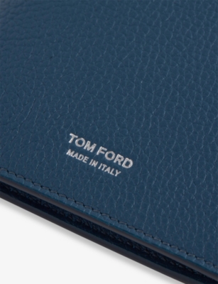 Tom Ford Mens Indigo Bifold Leather Wallet In Blue