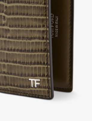 TOM FORD: Brand-Plaque Leather Folding Cardholder