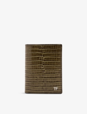 TOM FORD: Brand-Plaque Leather Folding Cardholder