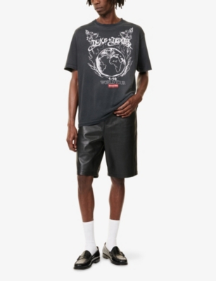 Duke & Dexter Mens Black Graphic-print Relaxed-fit Cotton T-shirt In Black