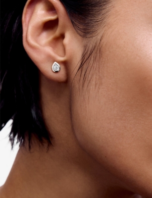 MONICA VINADER: Pear-Shaped 0.13ct Lab-Grown Diamond and Sterling-Silver Stud Earrings