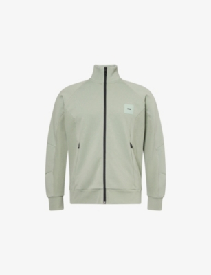Hugo Boss Mens Boss Green Skaz Ribbed Stretch-cotton Blend Track Jacket