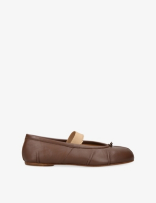 Maison Margiela Tabi Ballerina Flat Elastic Band Scarpe Basse Brown In Brown