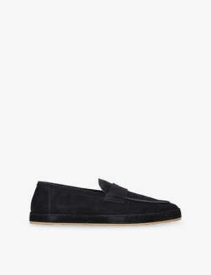 Brunello Cucinelli Washed-suede Penny Loafers