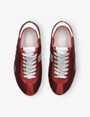 Maison Margiela Sprinter Leather And Brushed Suede-trimmed Shell Sneakers In Brown
