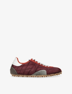 Maison Margiela Sprinter Leather And Brushed Suede-trimmed Shell Sneakers In Brown