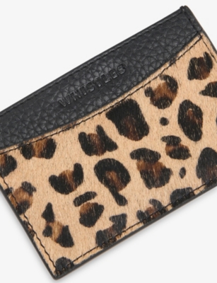 WHISTLES: Leopard-Print Leather Card Holder