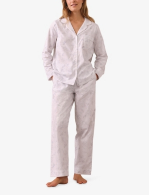 THE WHITE COMPANY: Floral-Print Long-Sleeved Cotton Pyjamas