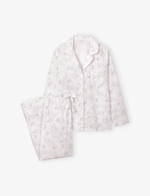 THE WHITE COMPANY: Floral-Print Long-Sleeved Cotton Pyjamas