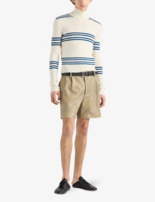 PRADA: Stripe-Print Turtleneck Wool Jumper