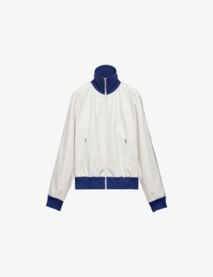 PRADA: Logo-Print Regular-Fit Leather Jacket