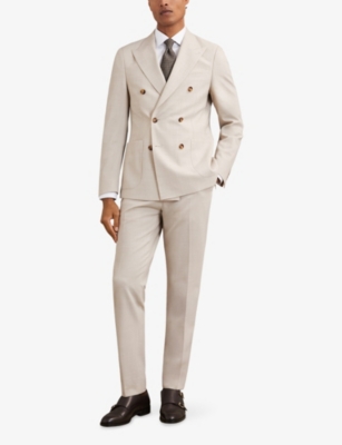 REISS: Belmont Slim-Fit Straight-Leg Stretch Wool-Blend Trousers