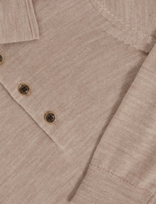 REISS: Trafford Long-Sleeved Wool Polo Shirt 9-13 Years