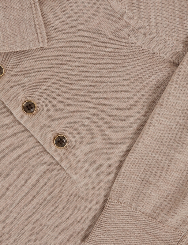 Trafford Long-Sleeved Wool Polo Shirt 9-13 Years