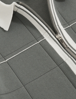 REISS: Baxter Grid-Pattern Knitted Shirt 3-9 Years