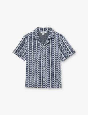 REISS: Vallatta Abstract-Print Stretch-Woven Shirt 3-9 Years