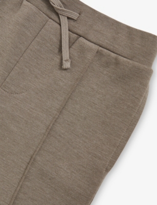 Reiss Taupe Brown Premier Interlock Jersey Joggers 9-13 In Brown