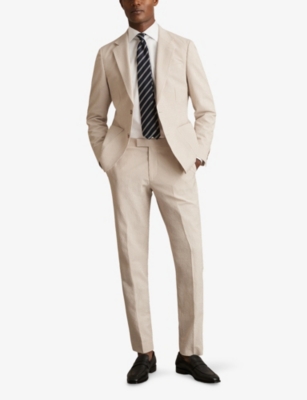REISS: Bay Notch-Lapel Single-Breasted Seersucker Stretch-Cotton Blazer