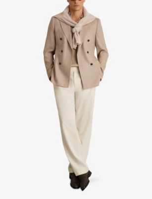REISS: Venus Peak-Lapel Double-Breasted Wool-Blend Blazer