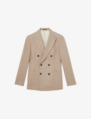 REISS: Venus Peak-Lapel Double-Breasted Wool-Blend Blazer