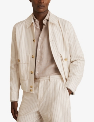 REISS: Easton Striped Cotton Jacket