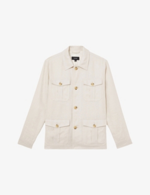 REISS: Lotton Flap-Pocket Linen Safari Jacket