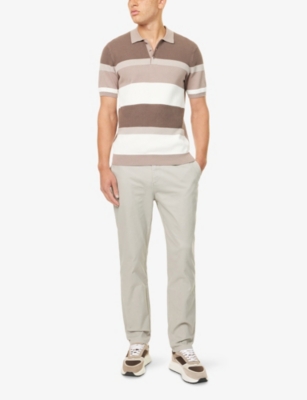 ARNE: Calle Striped Cotton-Knit Polo Shirt