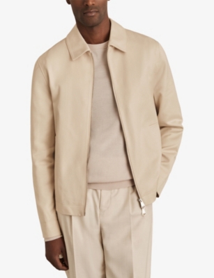 Reiss Mens Ecru Preach Side-pocket Lyocell-blend Jacket Xs In Multi
