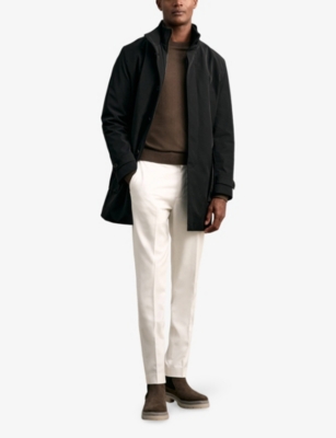 REISS: Player Hybrid Removable Funnel-Neck Woven Overcoat