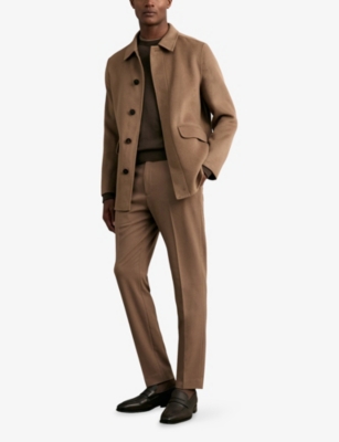 REISS: Tamworth Button-Up Double-Face Wool-Blend Jacket