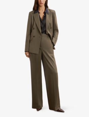 REISS: Solene Peak-Lapel Double-Breasted Stretch Wool-Blend Blazer