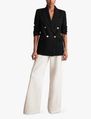 REISS: Eden Relaxed-Fit Double-Breasted Linen-Blend Blazer
