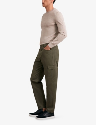 REISS: Rogan Regular-Fit Patch-Pocket Stretch-Cotton Cargo Trousers