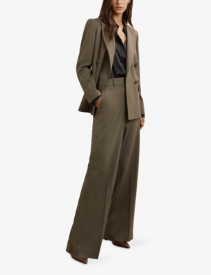 REISS: Solene Wide-Leg High-Rise Stretch Wool-Blend Trousers